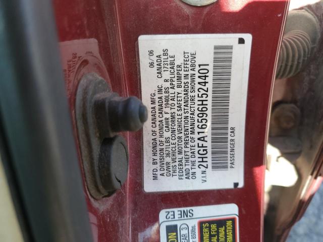 2006 HONDA CIVIC LX #3291199983