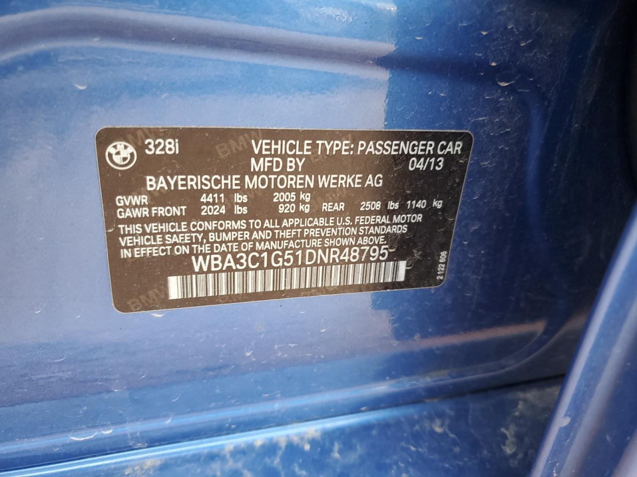 BMW 3 SERIES I SULEV