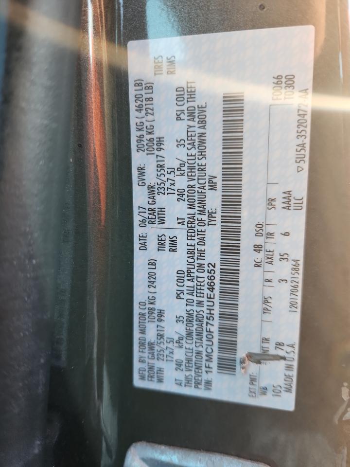 Lot #3291151892 2017 FORD ESCAPE S