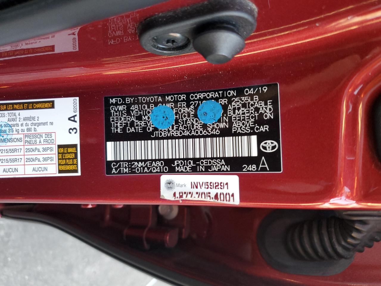 Lot #3282602892 2019 TOYOTA MIRAI