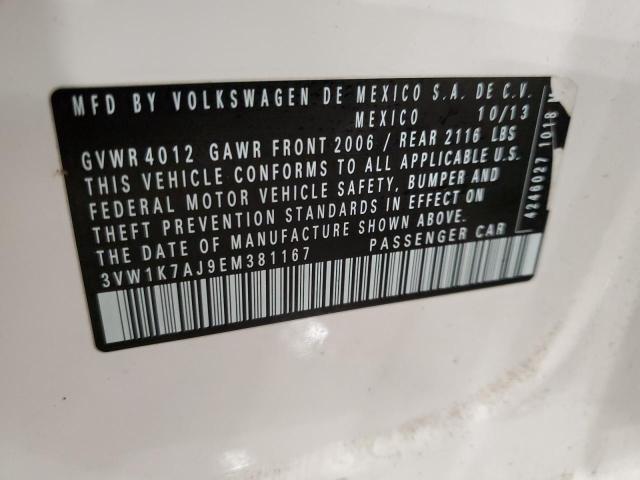 2014 VOLKSWAGEN JETTA BASE - 3VW1K7AJ9EM381167