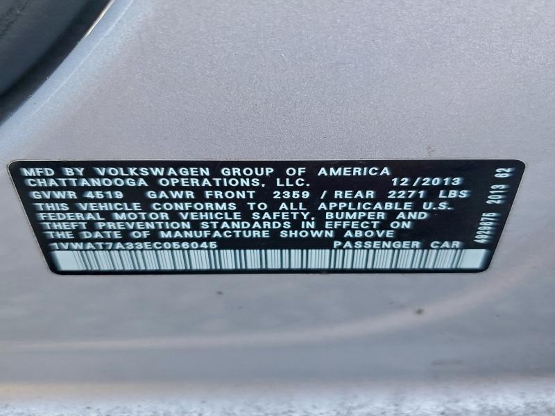 2014 VOLKSWAGEN PASSAT S #3297957852