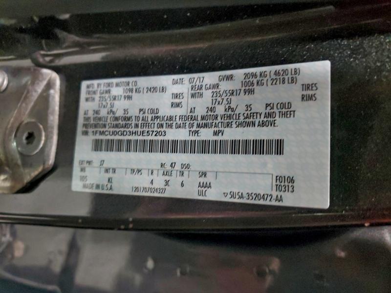 2017 FORD ESCAPE SE #3294538615