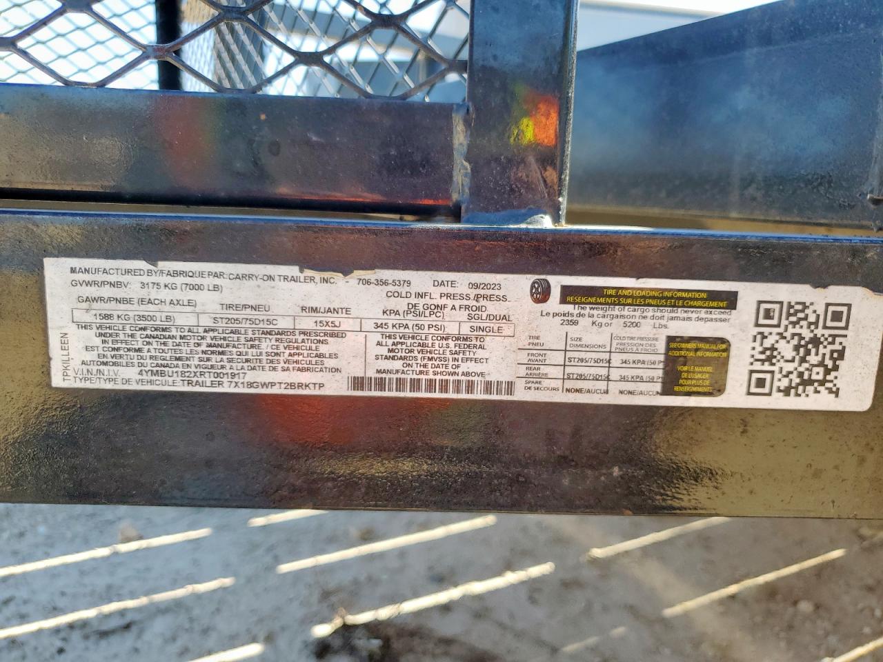 Lot #3286758329 2024 CARRY-ON UNKNOWN