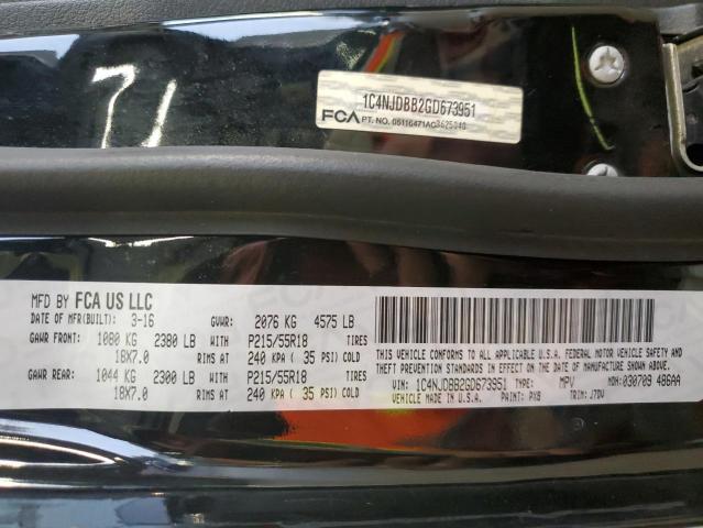 2016 JEEP COMPASS SP - 1C4NJDBB2GD673951