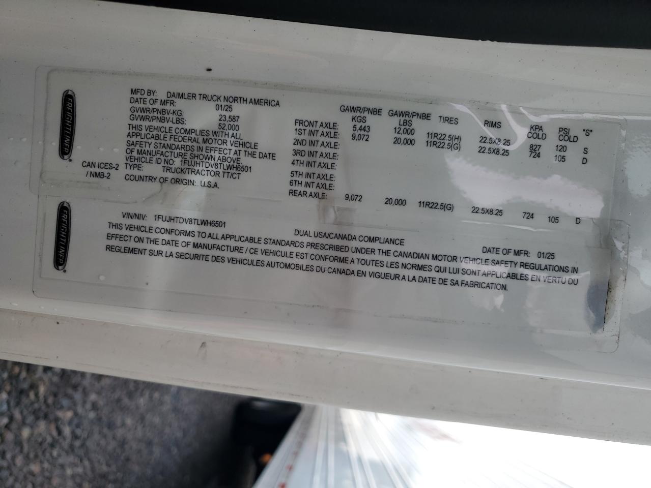 Lot #3291266958 2026 FREIGHTLINER CASCADIA 1