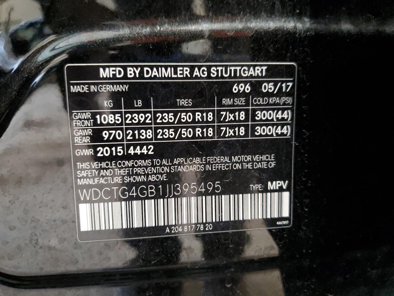 Lot #3311741723 2018 MERCEDES-BENZ GLA 250 4M