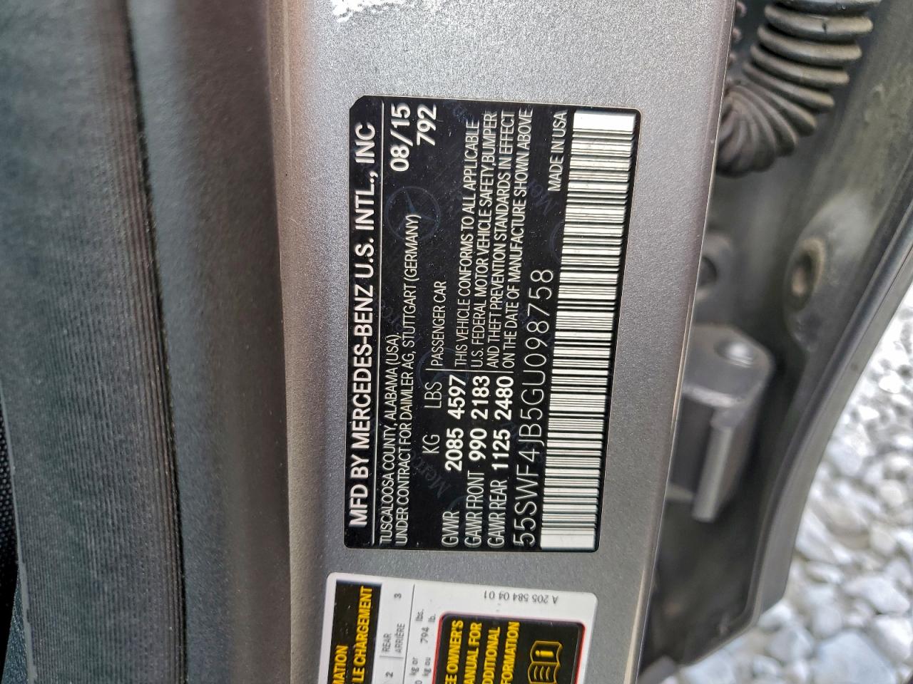 Lot #3316804405 2016 MERCEDES-BENZ C 300