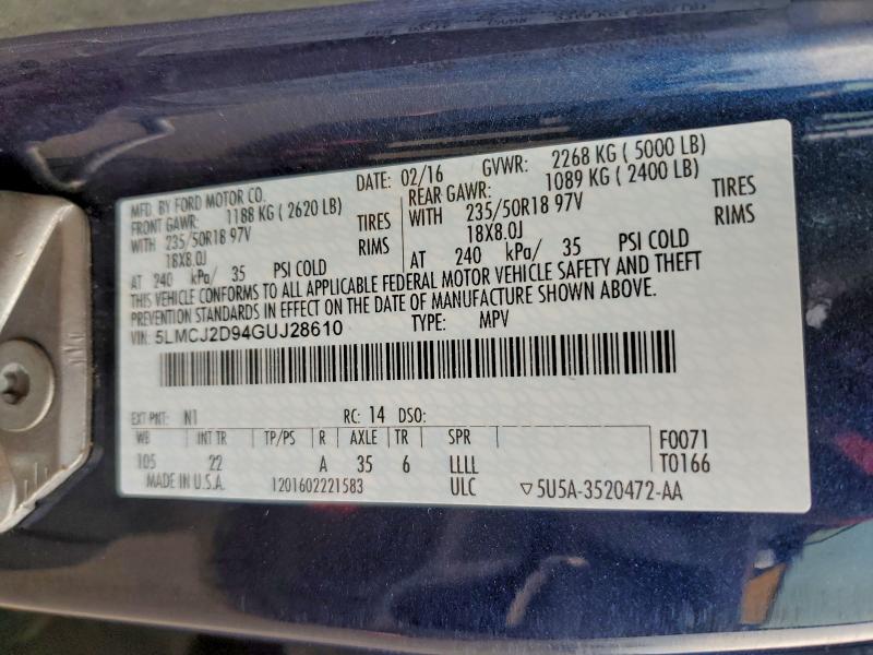 2016 LINCOLN MKC SELECT #3315888131