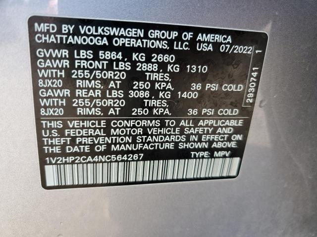 2022 VOLKSWAGEN ATLAS SE #3304671936