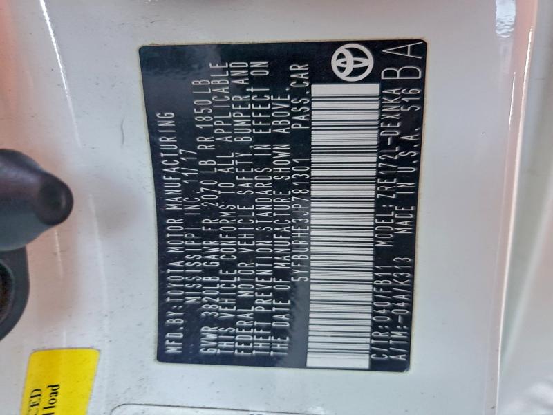 2018 TOYOTA COROLLA L #3296949827