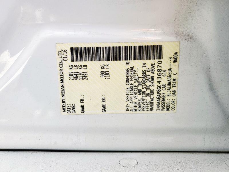 2016 NISSAN MAXIMA 3.5 - 1N4AA6AP8GC436870