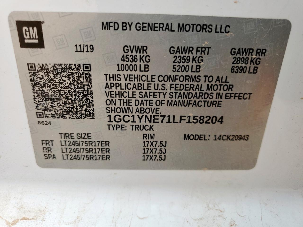 Lot #3311726239 2020 CHEVROLET SILVERADO