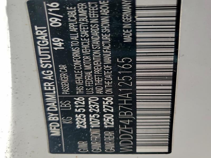 2017 MERCEDES-BENZ E 300 WDDZF4JB7HA125165