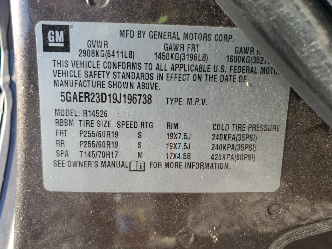 Lot #3280522142 2009 BUICK ENCLAVE CX