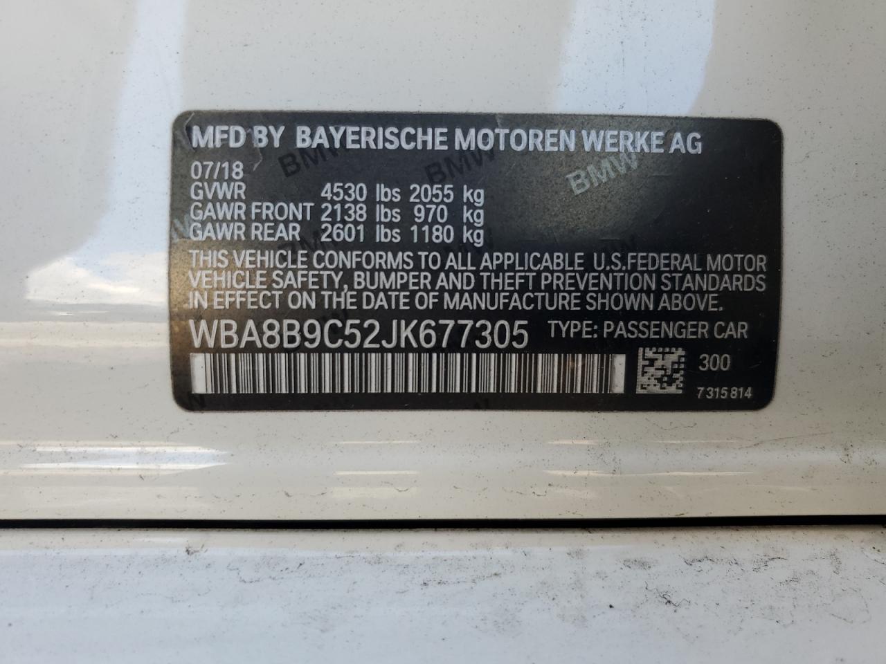 Lot #3312765112 2018 BMW 330 I