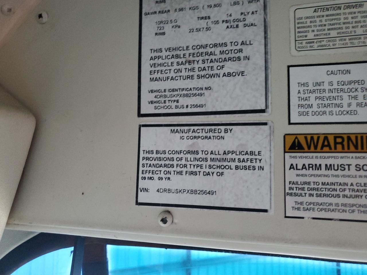 Lot #3290045261 2011 IC SCHOOL BUS