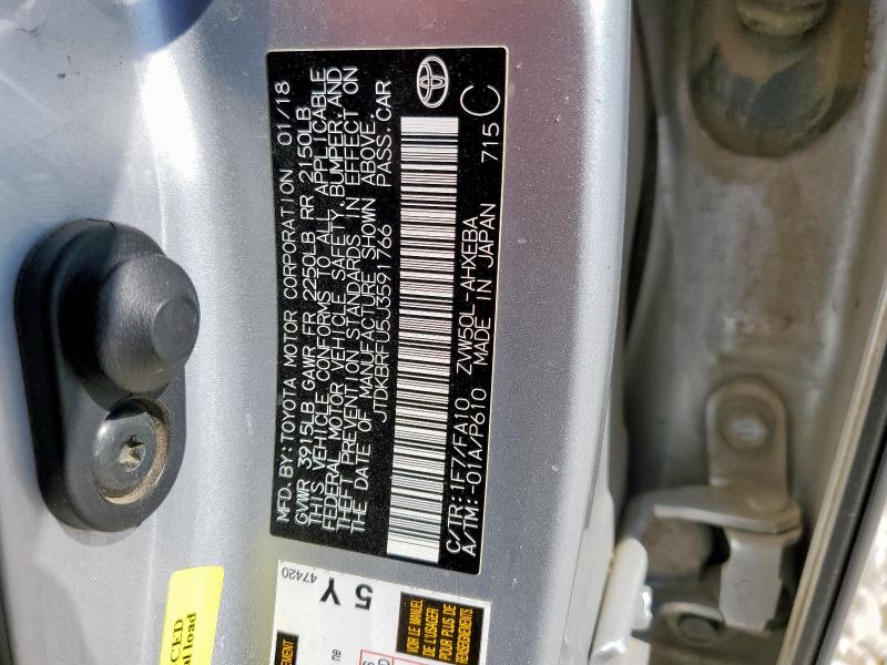 2018 TOYOTA PRIUS - JTDKBRFU5J3591766