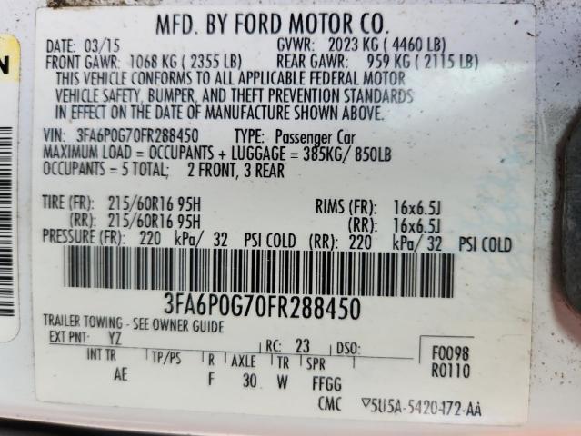 2015 FORD FUSION S #3297101505