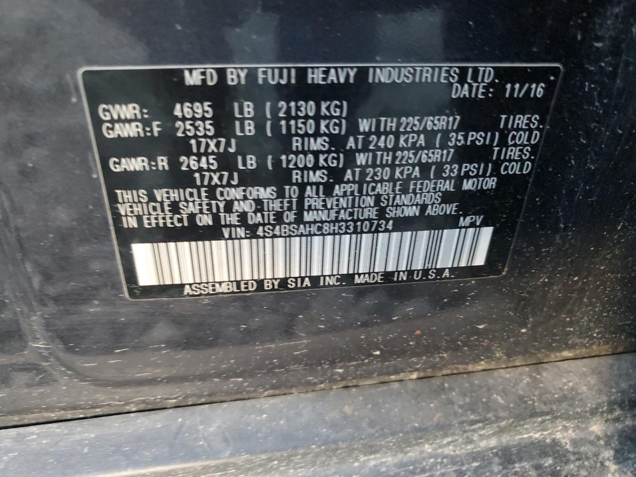 SUBARU OUTBACK 2.5I PREMIUM