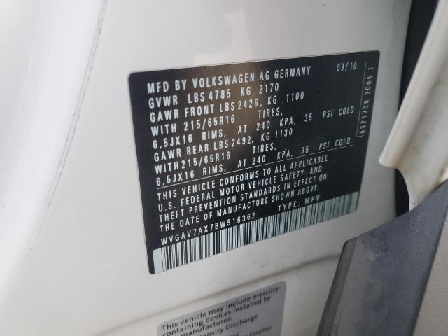 2011 VOLKSWAGEN TIGUAN S #3298202051