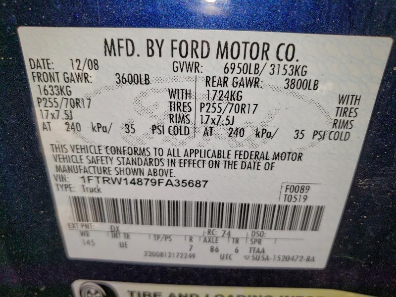 2009 FORD F150 SUPER #3304898538