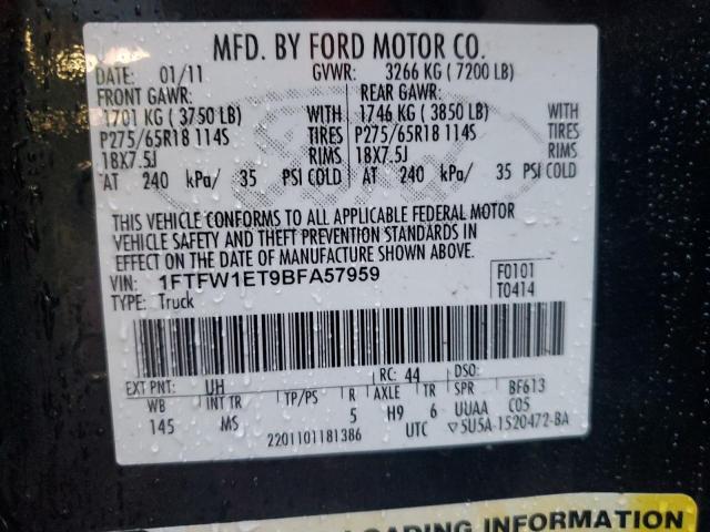 2011 FORD F150 SUPER - 1FTFW1ET9BFA57959