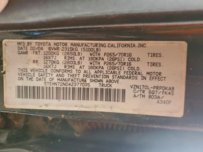 2004 TOYOTA TACOMA DOU #3297013342