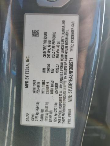2022 TESLA MODEL 3 #3302963650