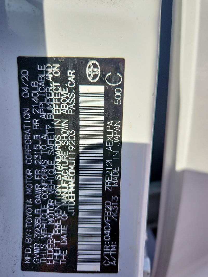 2021 TOYOTA COROLLA LE #3287591020