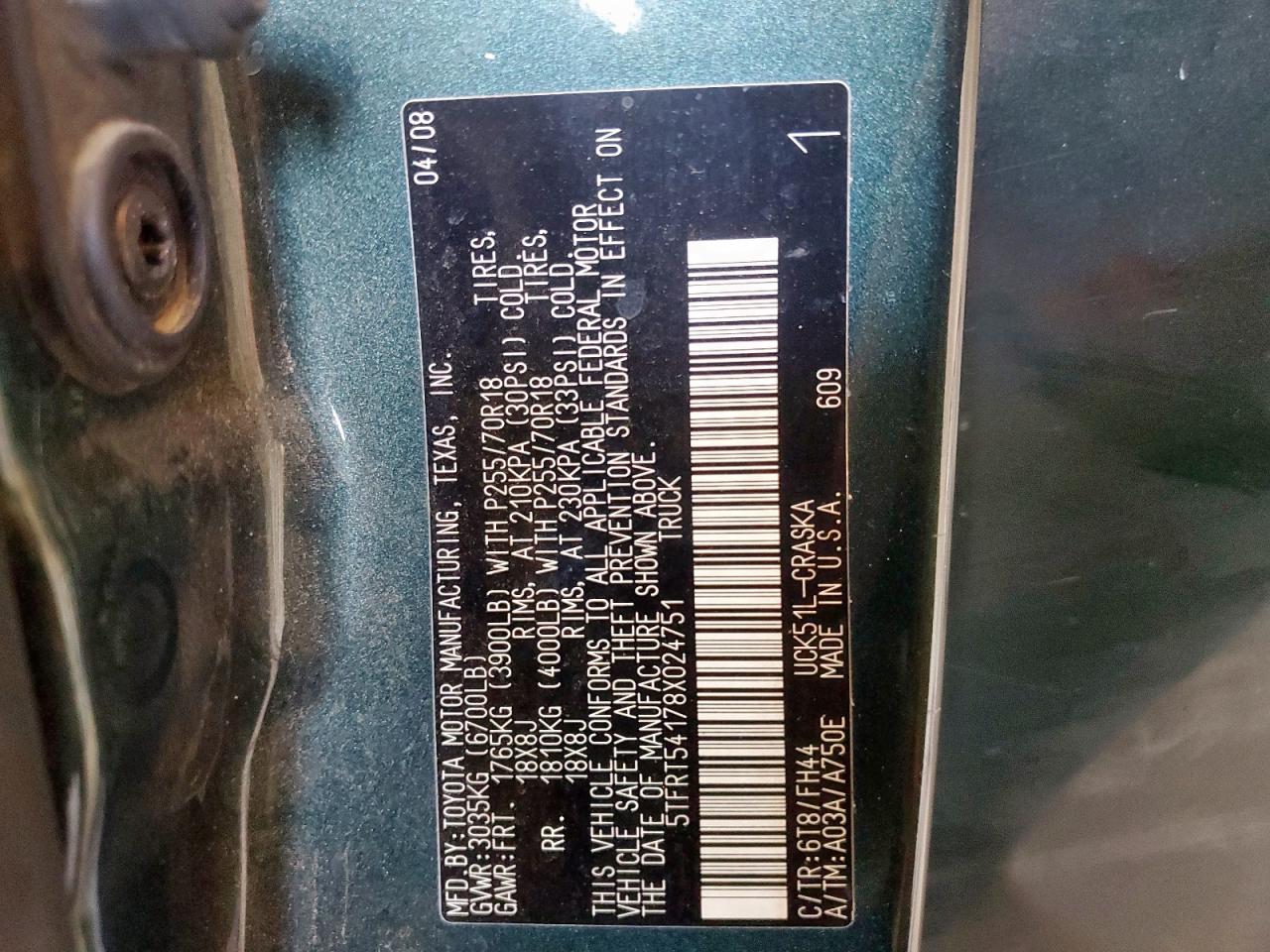 Lot #3292341278 2008 TOYOTA TUNDRA DOU