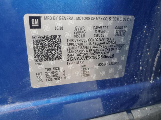 2019 CHEVROLET EQUINOX LT - 3GNAXVEX1KS546618