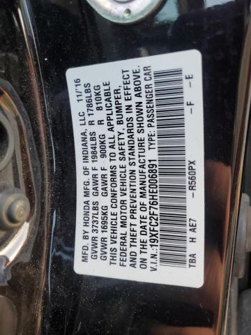 2017 HONDA CIVIC EX 19XFC2F76HE006891