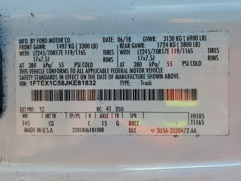 2018 FORD F150 SUPER #3305389332