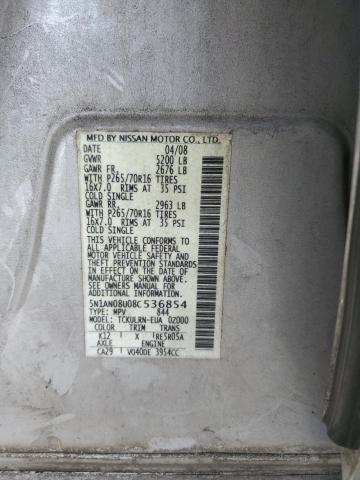 2008 NISSAN XTERRA OFF #3303791417