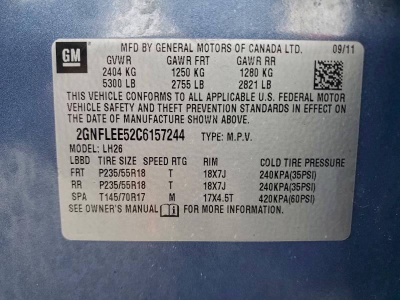 2012 CHEVROLET EQUINOX LT #3298109181