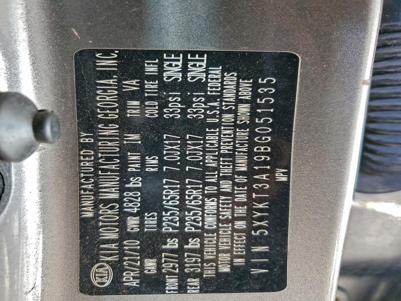 2011 KIA SORENTO BA #3296285508