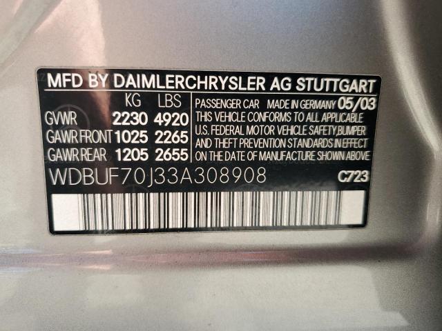 2003 MERCEDES-BENZ E 500 #3293500409