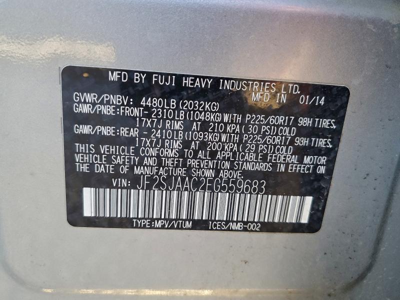 2014 SUBARU FORESTER 2 #3297420225