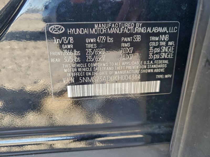 2019 HYUNDAI SANTA FE S #3304582446
