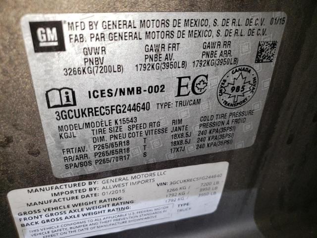 2015 CHEVROLET SILVERADO #3296636019