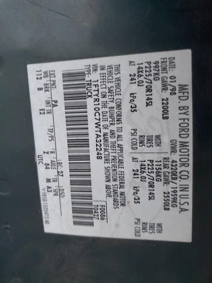 Lot #3296340518 1998 FORD RANGER