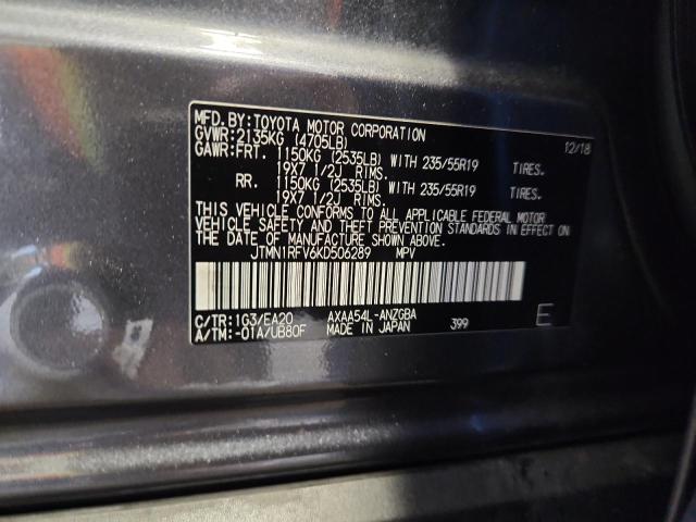 2019 TOYOTA RAV4 LIMIT - JTMN1RFV6KD506289