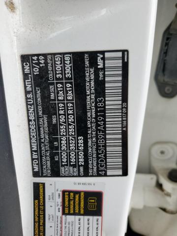 2015 MERCEDES-BENZ ML 350 4MA 4JGDA5HB9FA491183