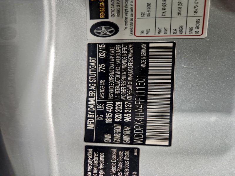 2015 MERCEDES-BENZ SLK 250 #3301869029