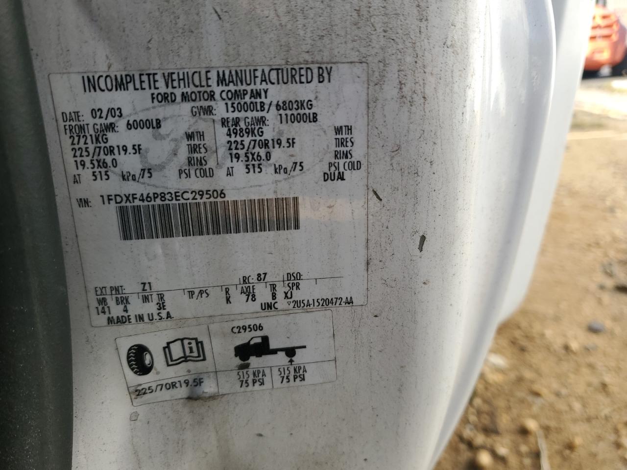 Lot #3290235217 2003 FORD F450 SUPER