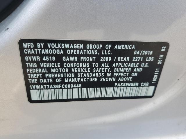 2015 VOLKSWAGEN PASSAT S #3283787425