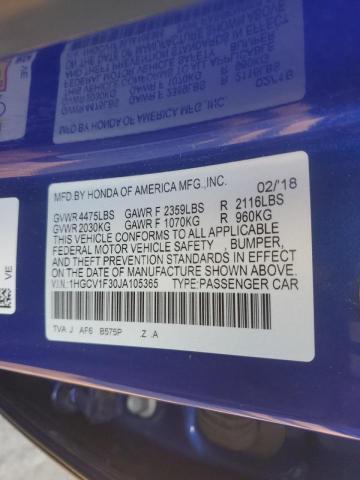 2018 HONDA ACCORD SPO - 1HGCV1F30JA105365