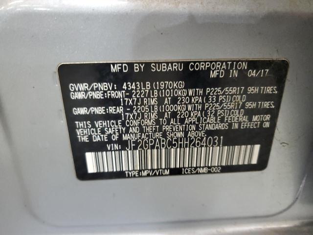 2017 SUBARU CROSSTREK - JF2GPABC5HH264031