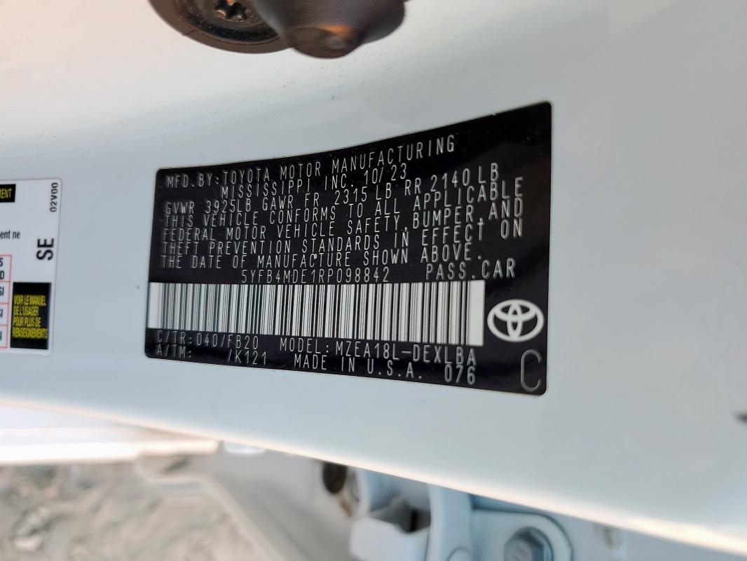 2024 TOYOTA COROLLA LE #3290422789